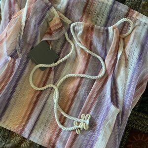 Swim Cover NWT Medium Purple Stripes